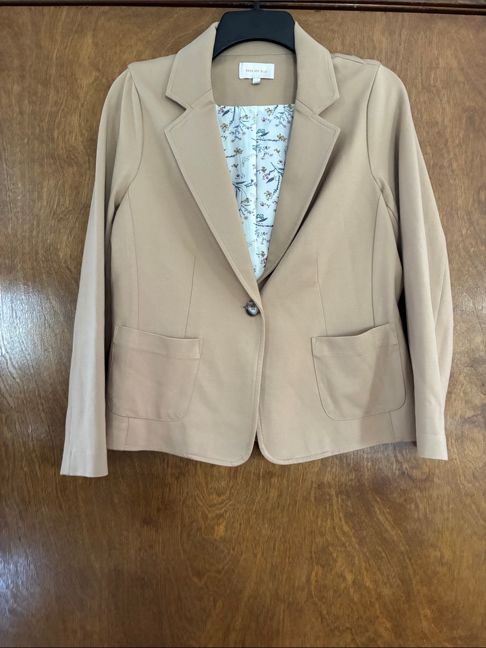 Skies Are Blue Tan Single-Button Blazer Size Petite Small